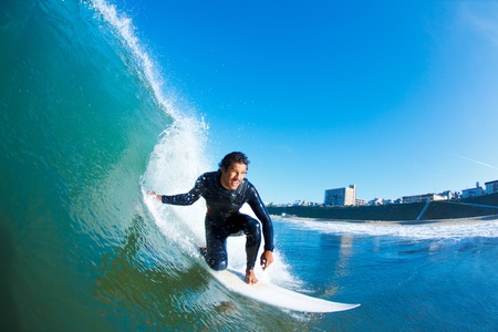 11945918 - surfer on blue ocean wave
